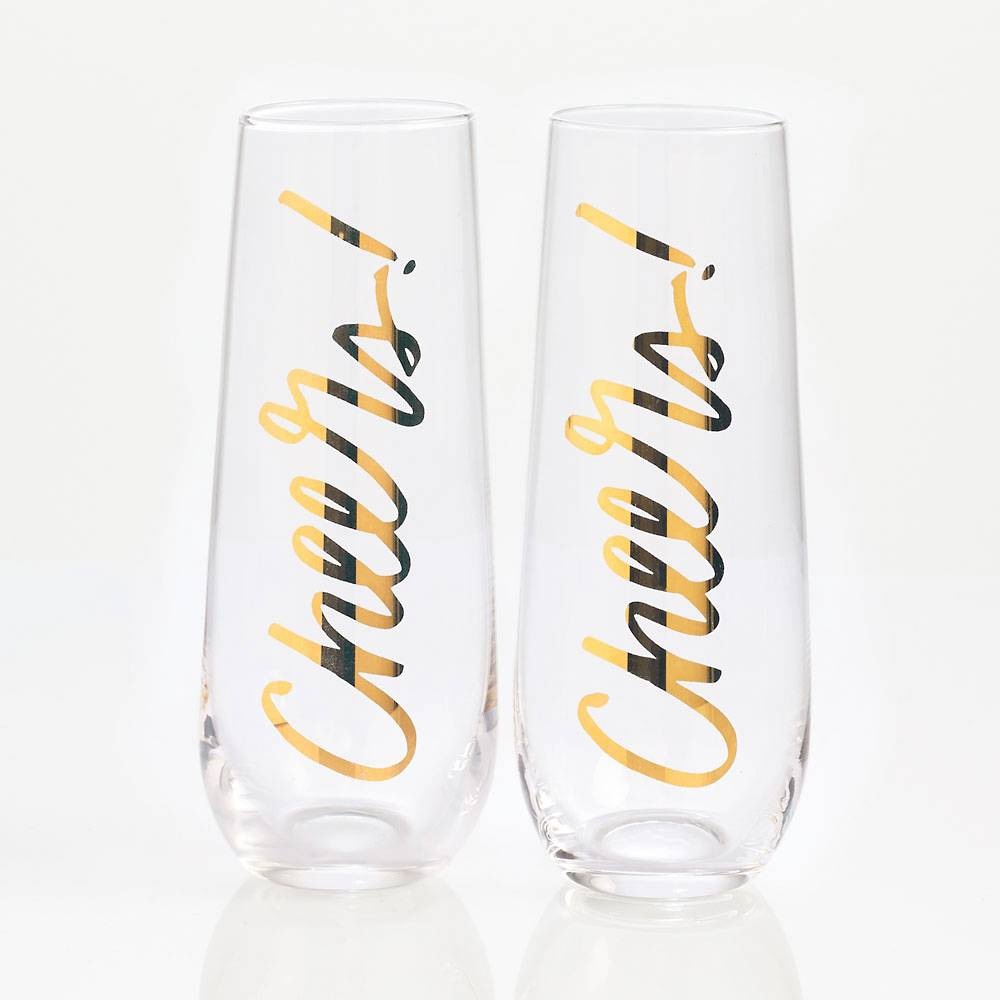 NIB Champagne Glasses “Cheers”
